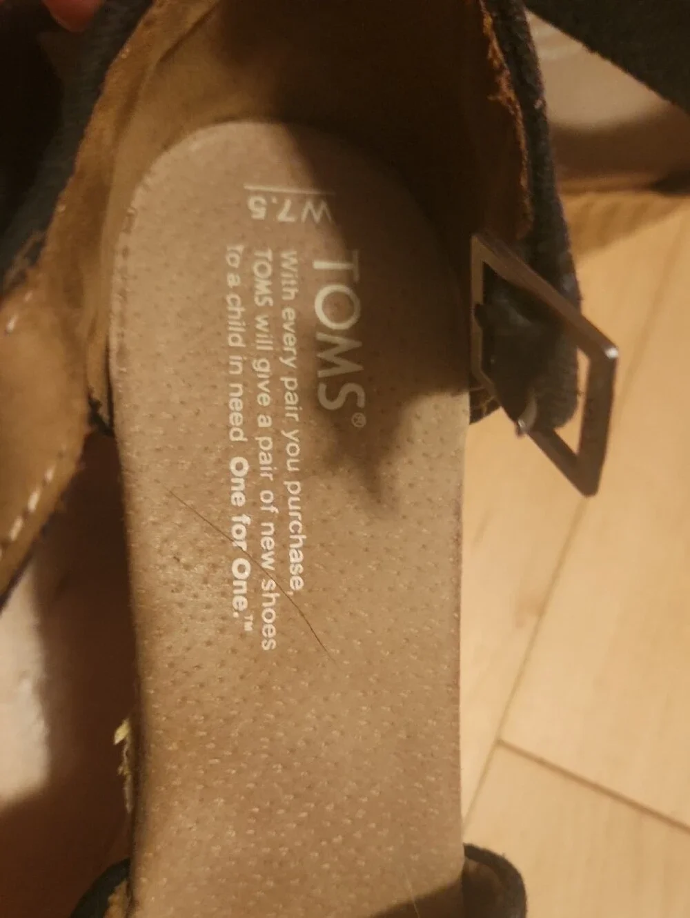 Toms Navy Wedge Espadrille Sandals